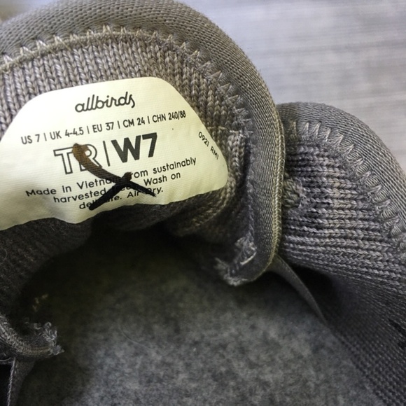 ALLBIRDS Tree Runners Sneakers Gray Size 7 - Picture 8 of 8